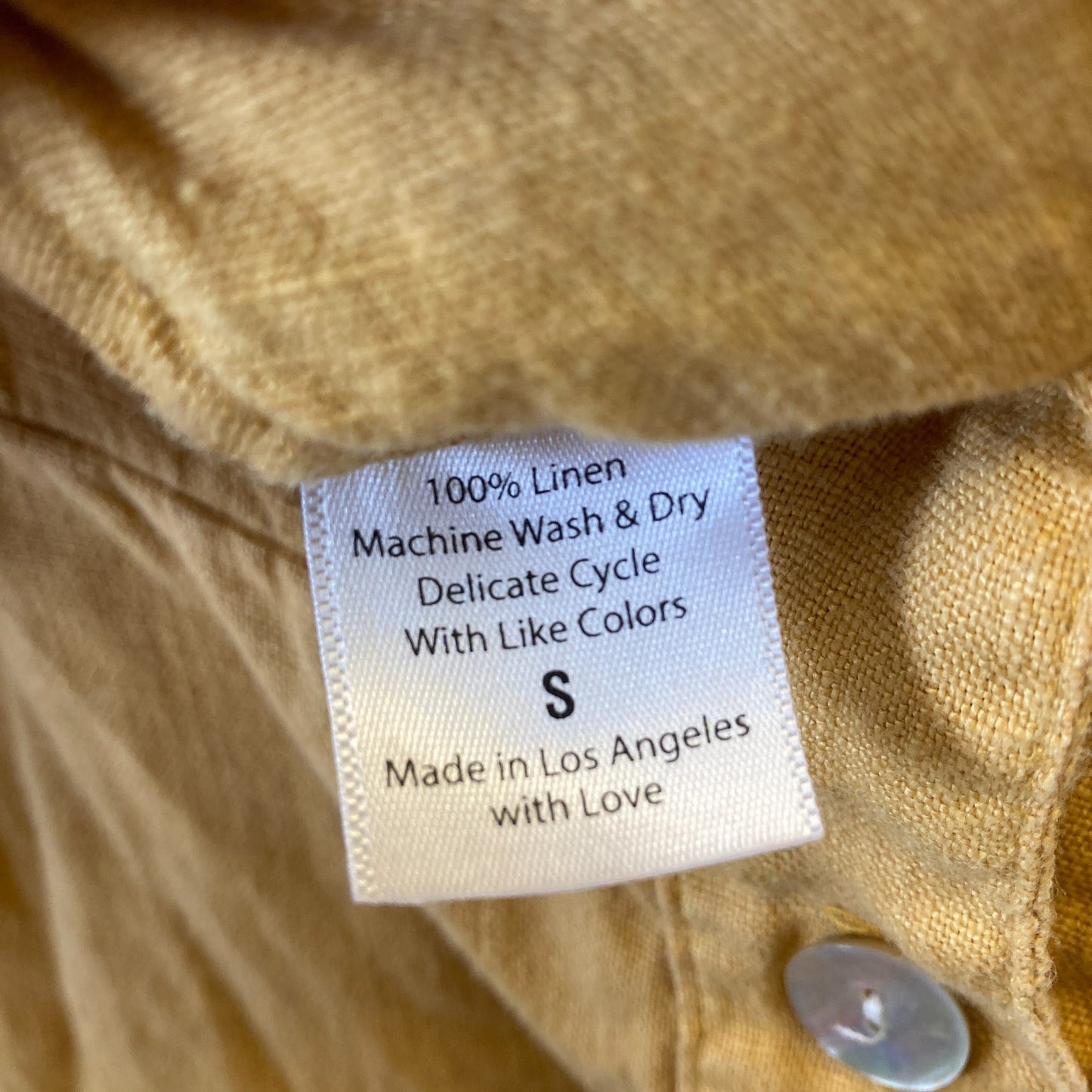 S - Sugar Candy Mountain $280 Mustard Linen Sleeveless Orchid Jumpsuit 0312IG