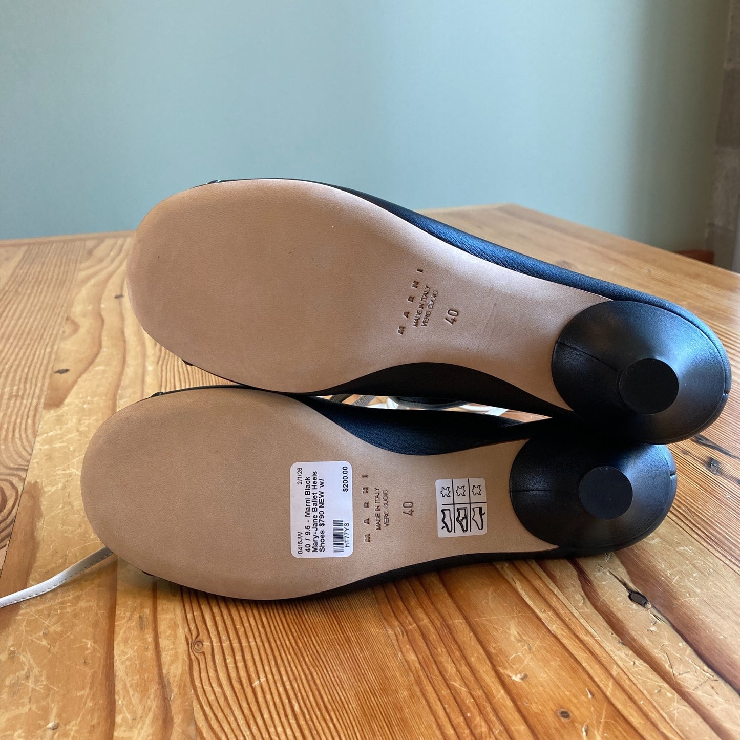 40 / 9.5 - Marni Black Mary-Jane Ballet Heels Shoes $790 NEW w/ Box 0416JW