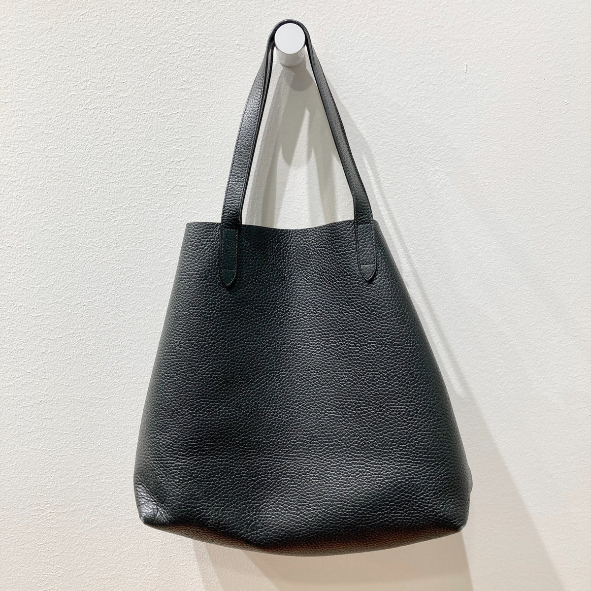 Cuyana $1958 Black Pebbled Leather Large Classic Structured Tote Purse - 0916KJ