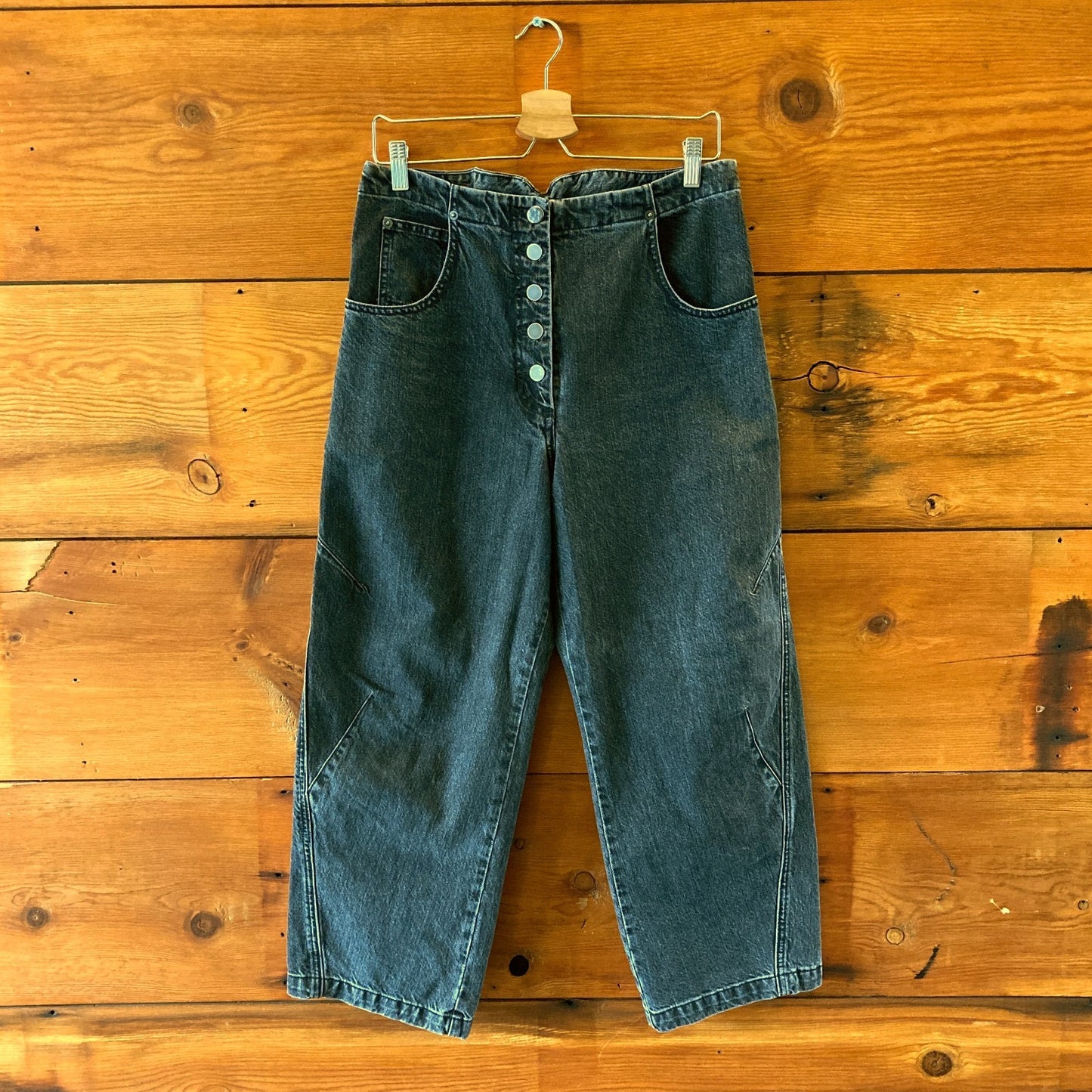 Rachel Comey Black Wash Barrel Leg Button Fly Elkin Jeans - Size 6 - 0204MP
