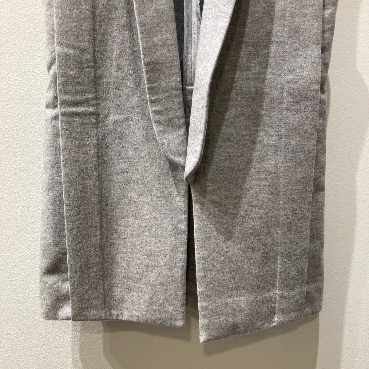 AYR Gray 100% Wool Sleeveless Open Front Long Vest - Size S - 1125KG