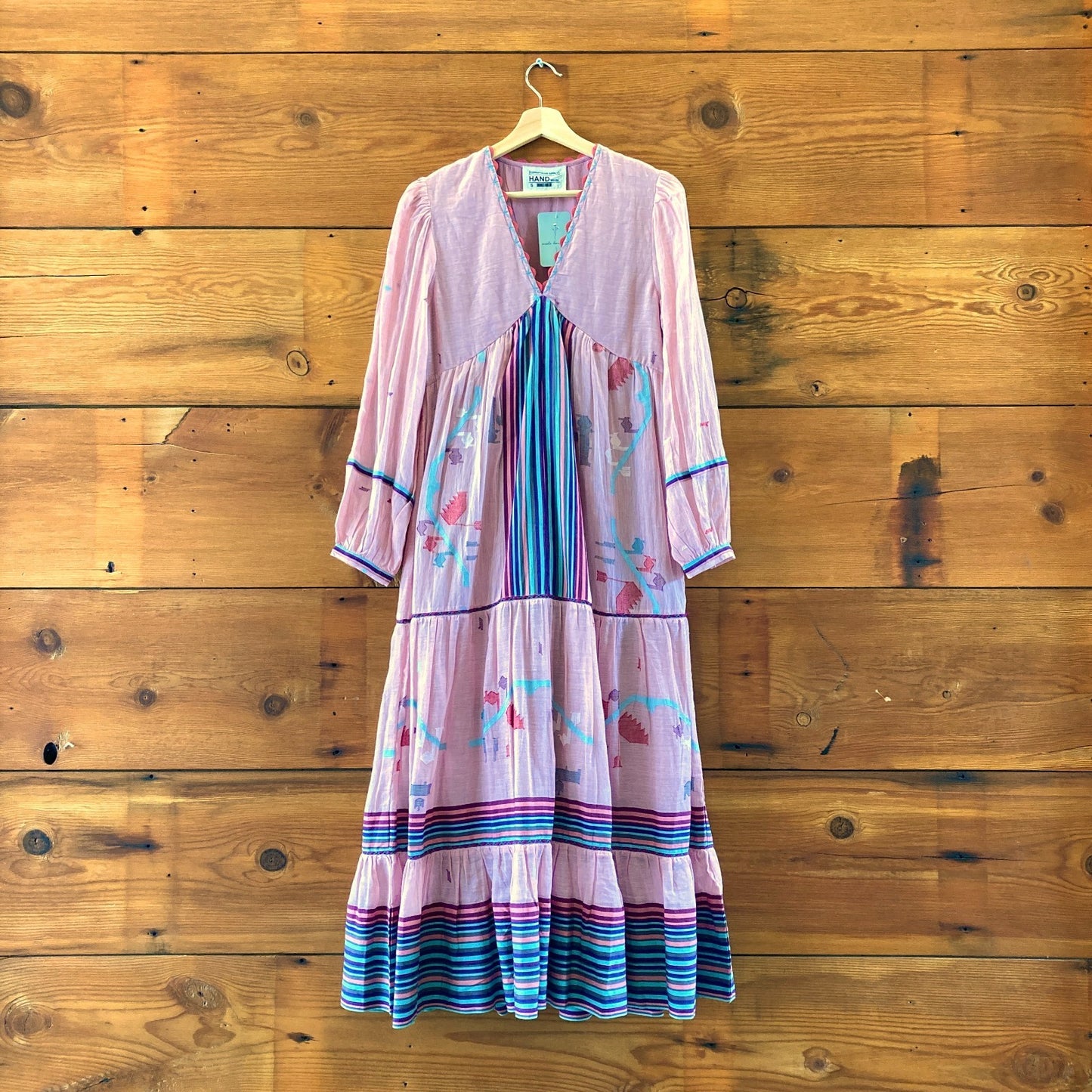 Conditions Apply Pink Handwoven Aranza Maxi Length Dress - Size S - 0316CK