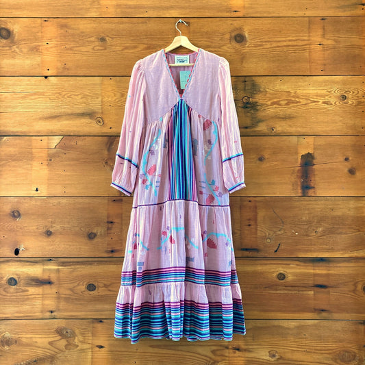 Conditions Apply Pink Handwoven Aranza Maxi Length Dress - Size S - 0316CK