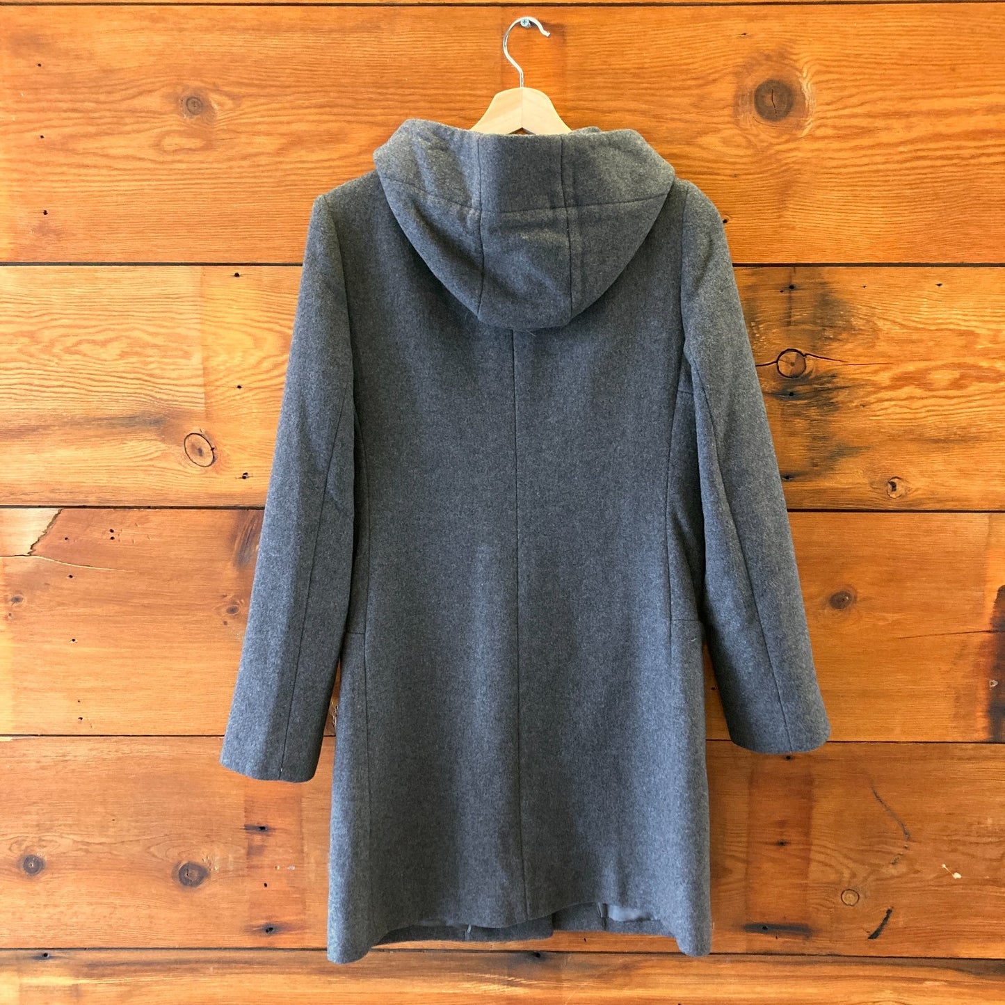S - Babaton Aritzia Gray Toggle Front Hooded Wool Pearce Jacket Coat 0410MK