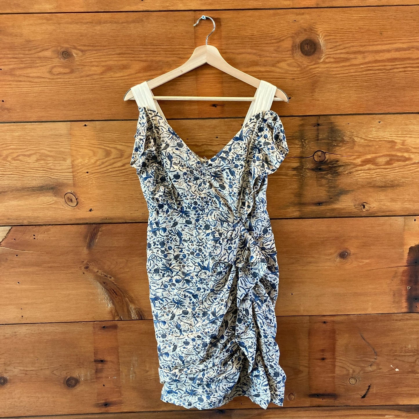 Isabel Marant Patterned Linen Sleeveless Ruched Dress - Size 36 / S - 0224TP