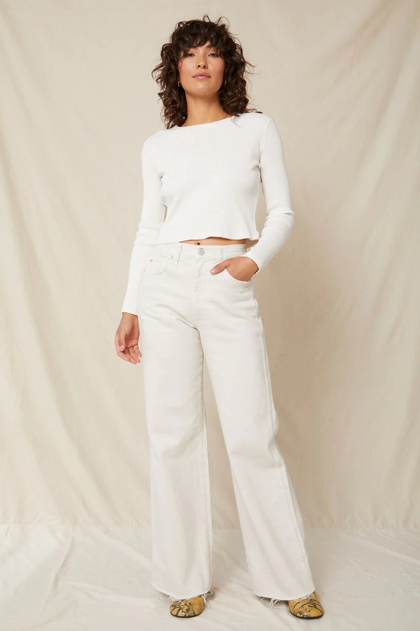 Amo $288 White Oak Wide Leg Frida High Rise Jeans - Size 28 - NEW - 4427SC