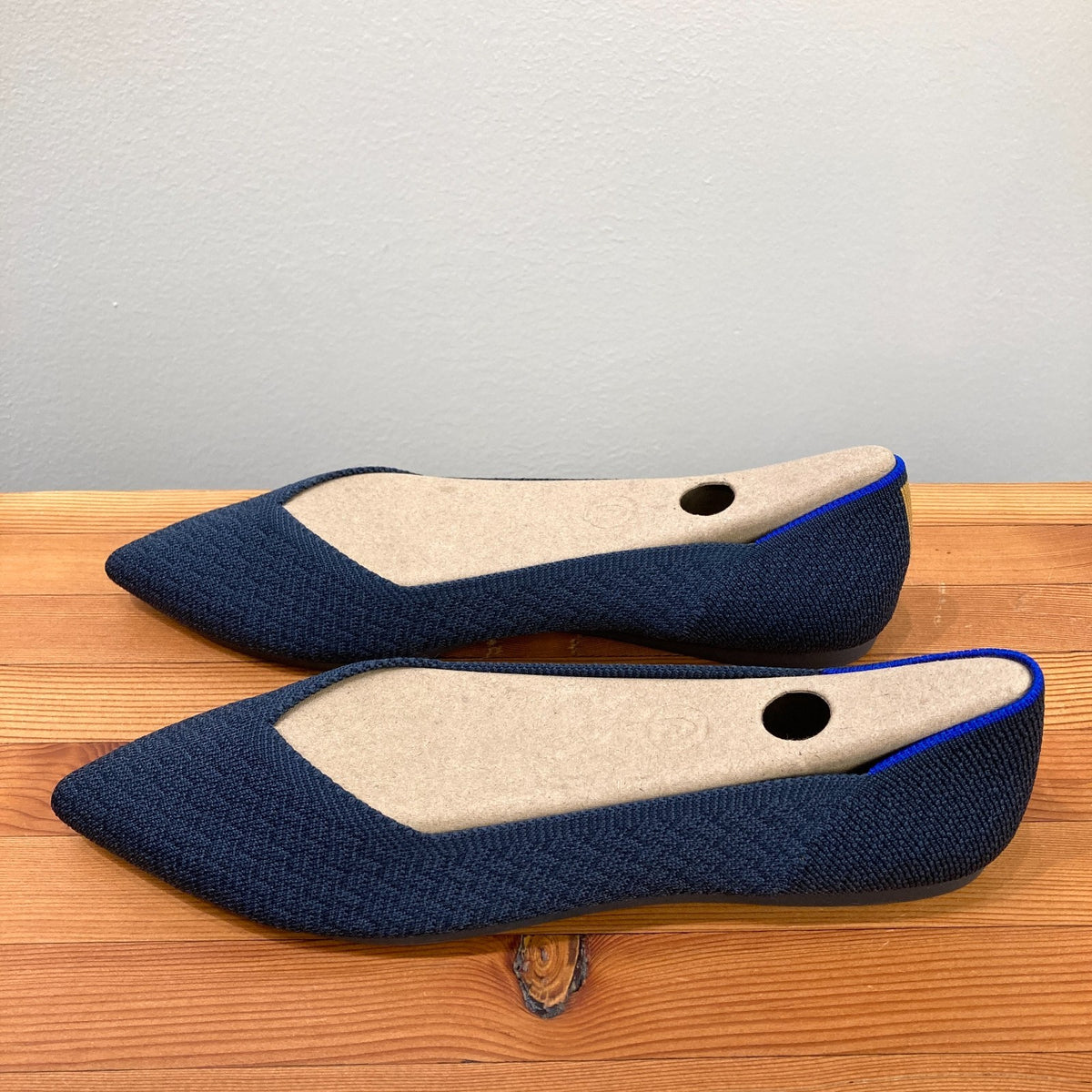 Rothy's Navy Herringbone Pointed III Flats Shoes - Sz 10 - NEW w/ Box - 0103JM