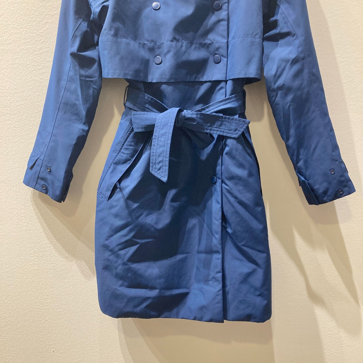 Helly Hansen Dark Blue Hooded Double Breasted Trench Rain Coat - Size S - 1125KG