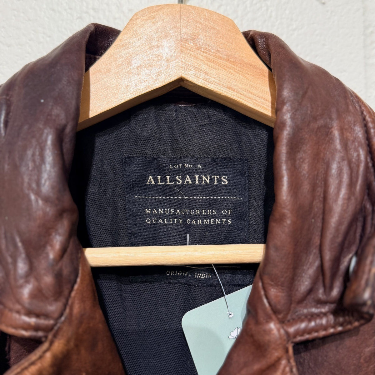 AllSaints Brown Leather Conroy Biker Zip Moto Jacket - Size XS - 0812AL