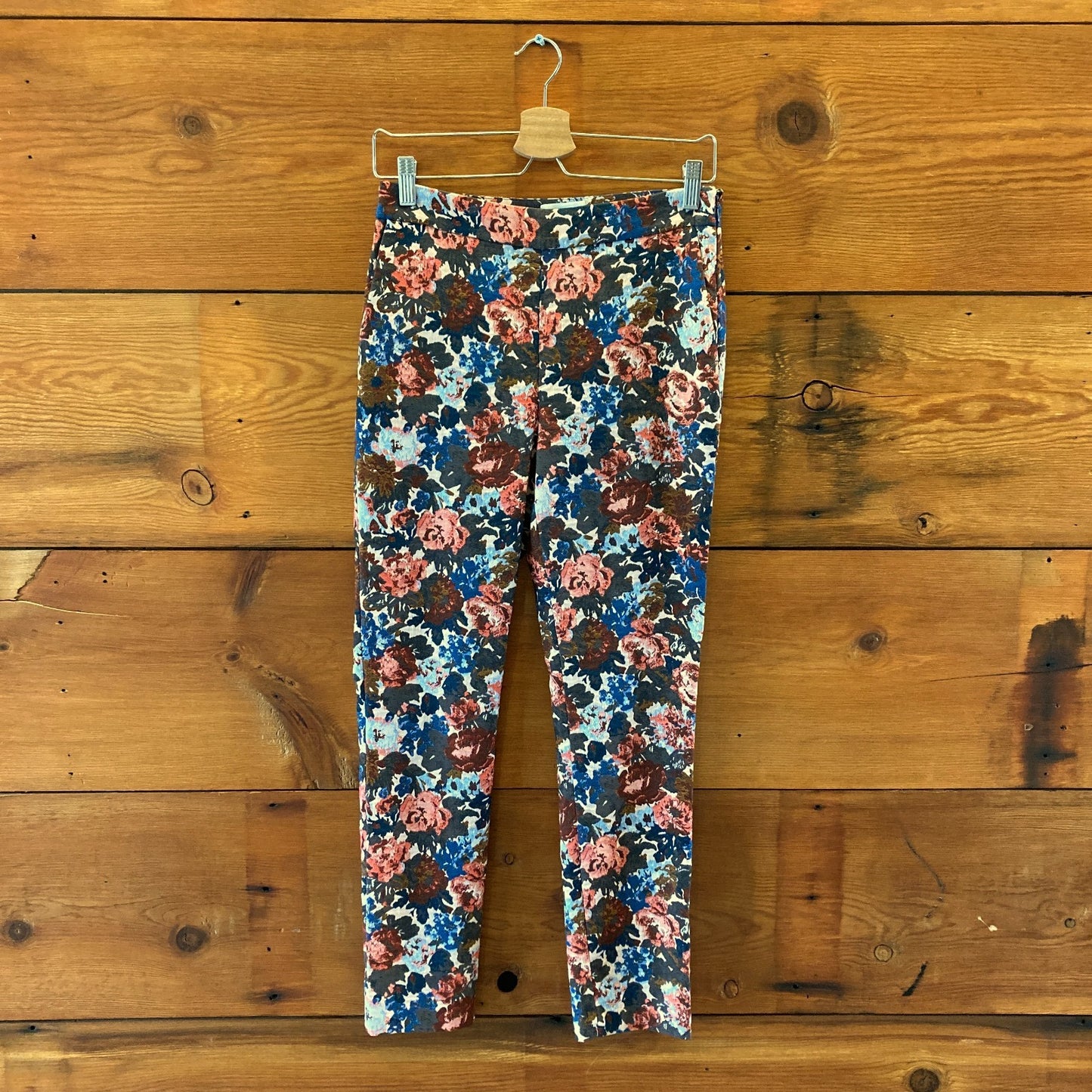Sezane Floral Jacquard Tapestry Straight Leg Trouser Pants - Sz 36 / 4 - 0223LA