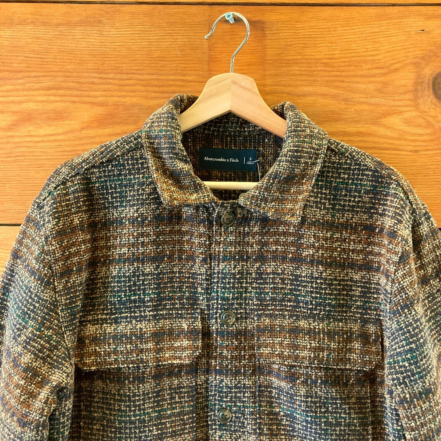 Abercrombie & Fitch Brown Bouncle Button Front Shirt Jacket - Size S - 0312IG