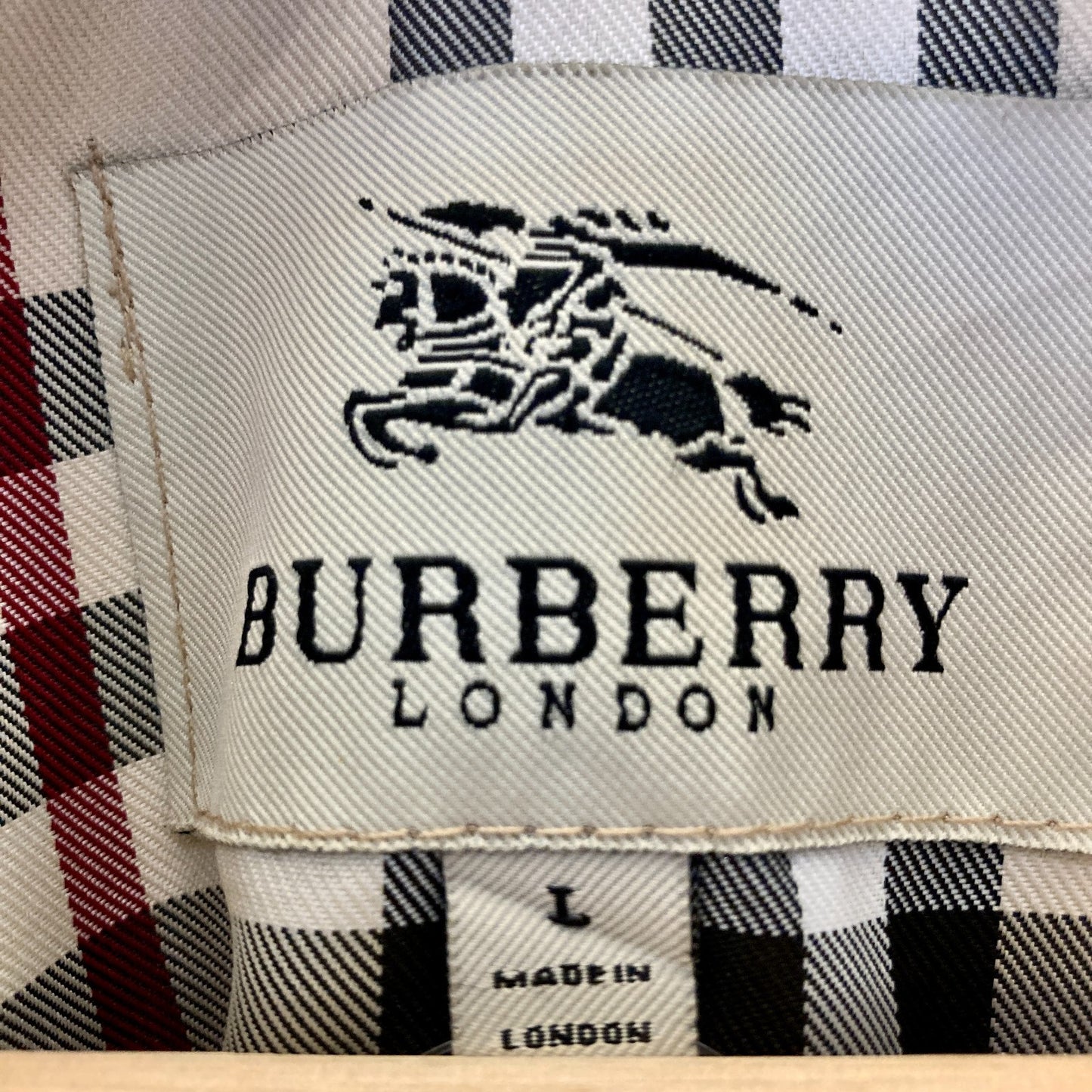 Burberry Tan Nova Check Lined Hooded Belted Snap Front Jacket - Size L - 0617MV