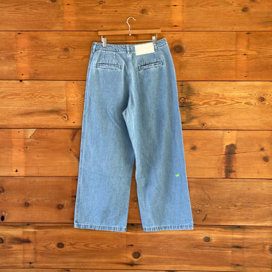 34 - Adidas X Kseniaschnaider Light Denim NEW $120 3 Stripe Womens Jeans 0110IC