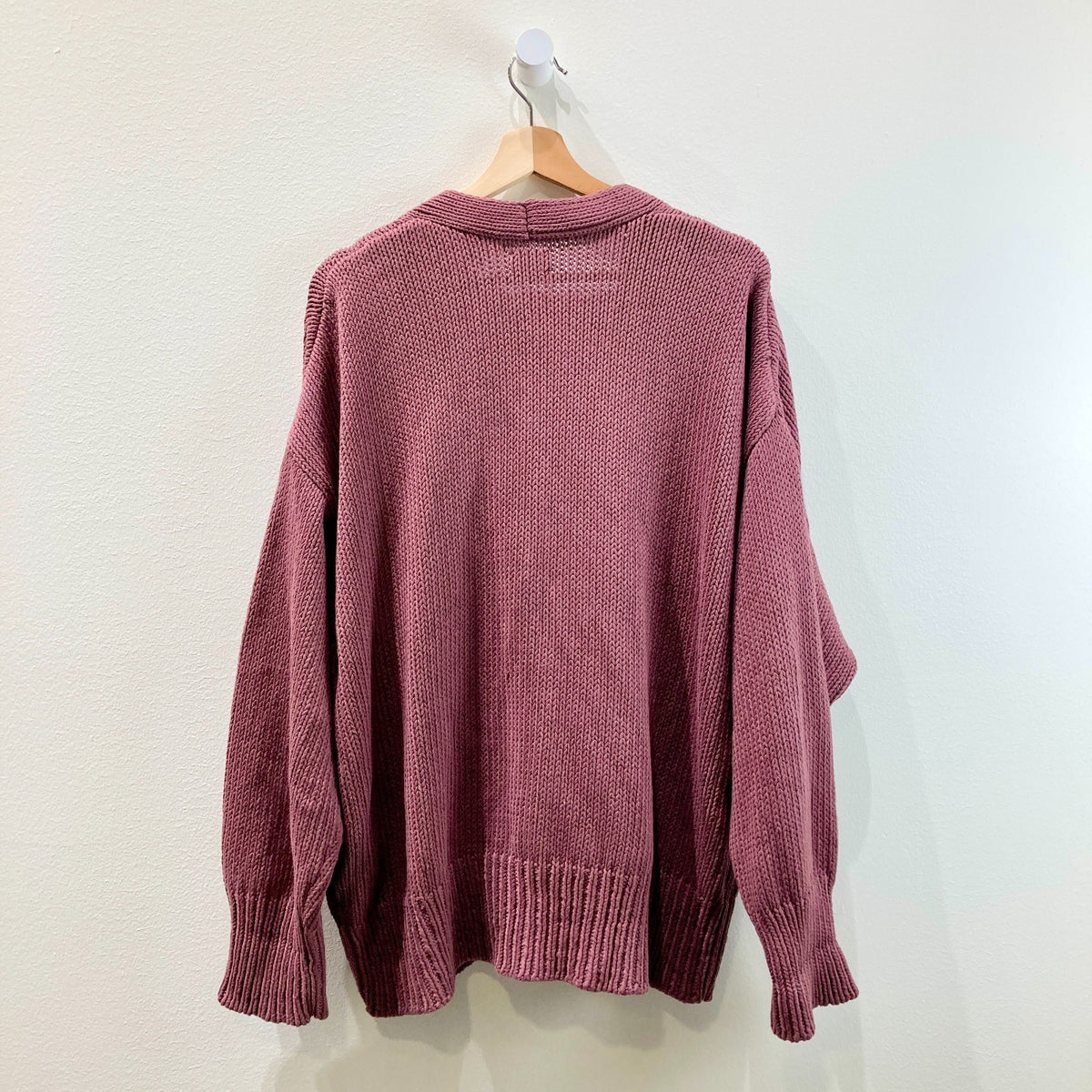 Babaa $320 Black Cherry Button Up Cotton No16 Cardigan Sweater - 0606RO