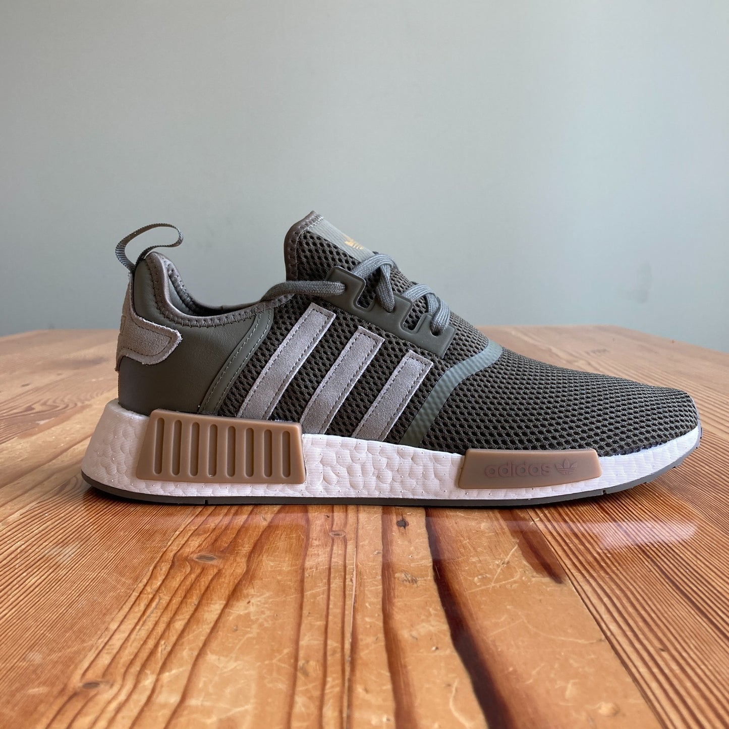 Adidas Mens Olive Striped NMD_R1 Shoes - Size 11 - NEW w/ Box - 1206HP