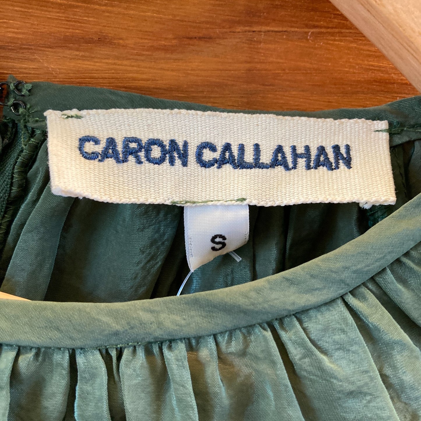 Caron Callahan Green Theos Short Sleeve Breezy Cupro Jumpsuit - Size S - 1125KG