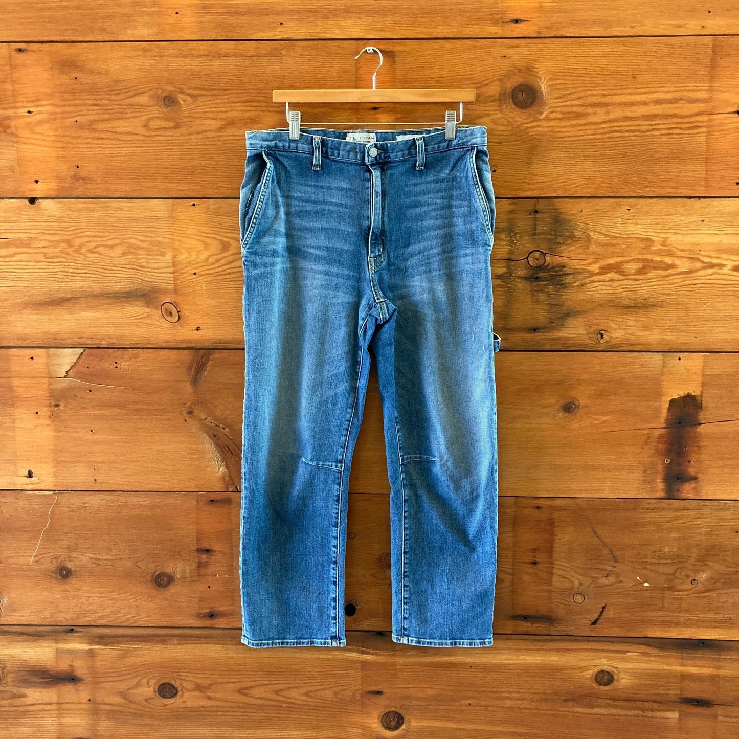 Nili Lotan Medium Wash Carpenter Barrel Leg Utility Jeans - Size 30 - 1217RM
