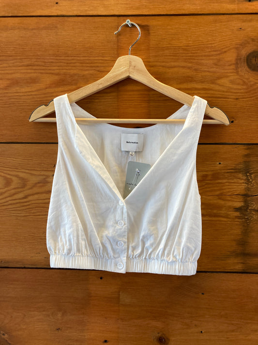 Reformation White Naya Tank & Skirt Two Piece Set - Size 0 - 1018RM