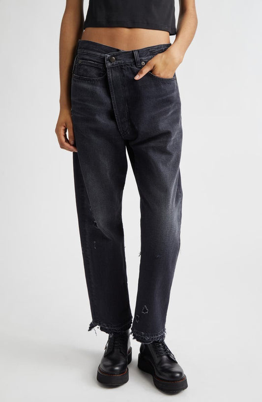 R13 Jake Black Wash Cross Over Jeans - Size 29 - 0204MP