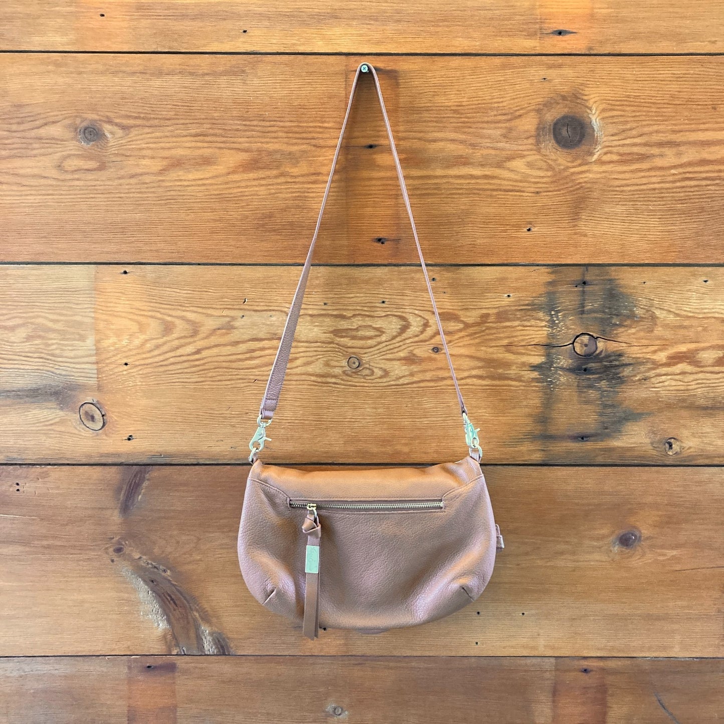 Foley & Corrina Brown Soft Leather Fold Over Mid City Purse Bag - 1122KP