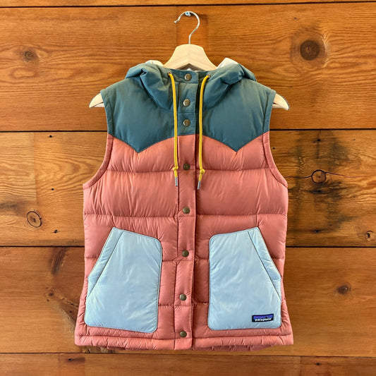 Patagonia Blue Orange Color Block NEW Bivy Hooded Womens Vest - Size S - 0511VS