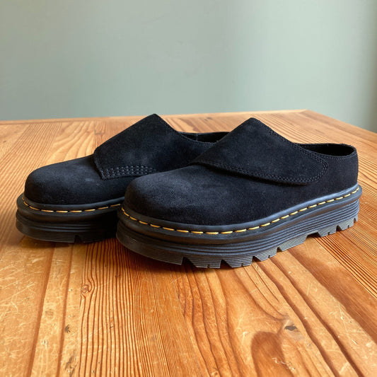 Dr. Martens Black Bronx Suede Zebzag Anywair Mules Shoes w/Box - Size 7 - 0425SV