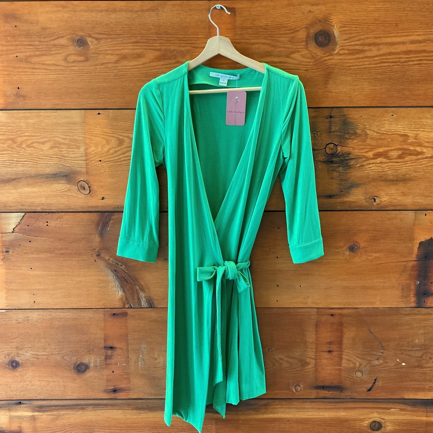 8 - Diane von Furstenberg Green Julian Two Mini DVF Jersey Wrap Dress 1106KL