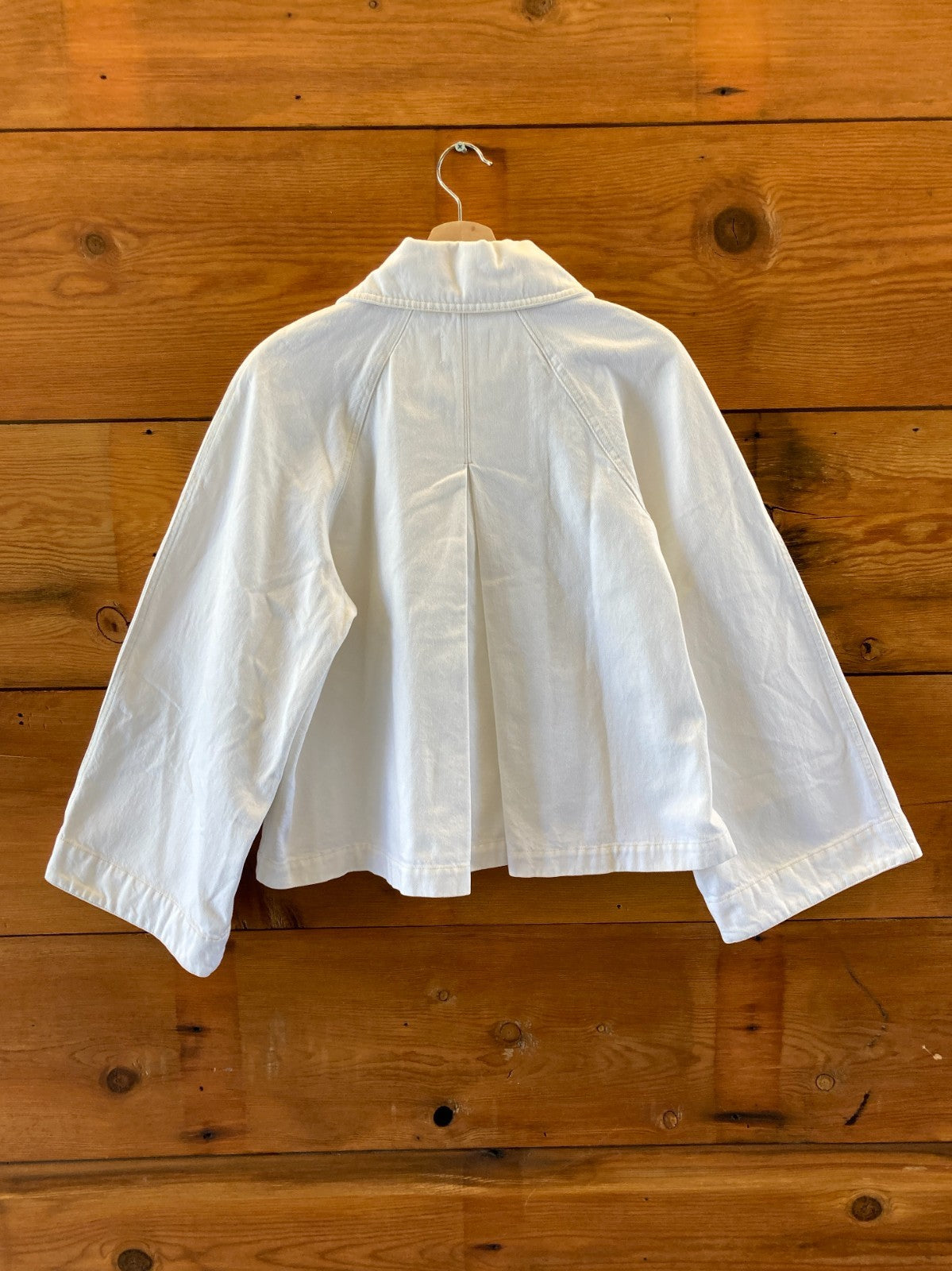 Frame $448 Au Natural Clean White Button Up Swing Jacket - Size S - NEW - 4427SC