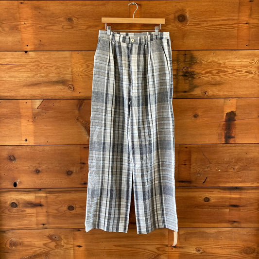 10 - Reformation NEW Black Tan Plaid Vesta Chelsea Linen Pants 0306CH