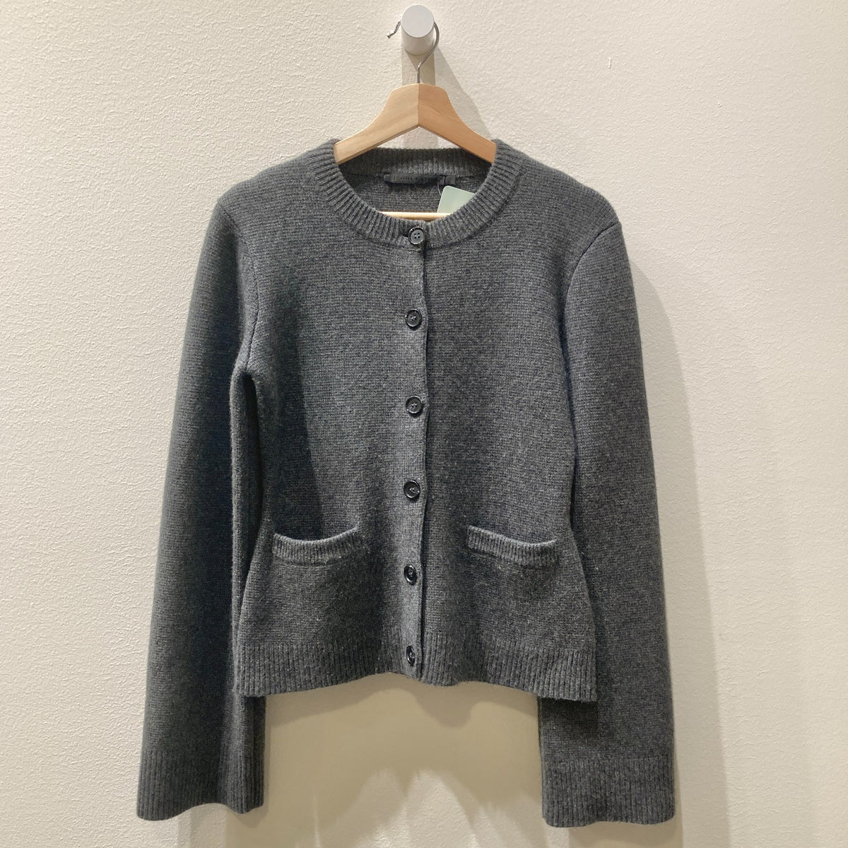 Jenni Kayne Dark Gray Wool Cashmere Button Up Cardigan Sweater - Size S - 0124KG