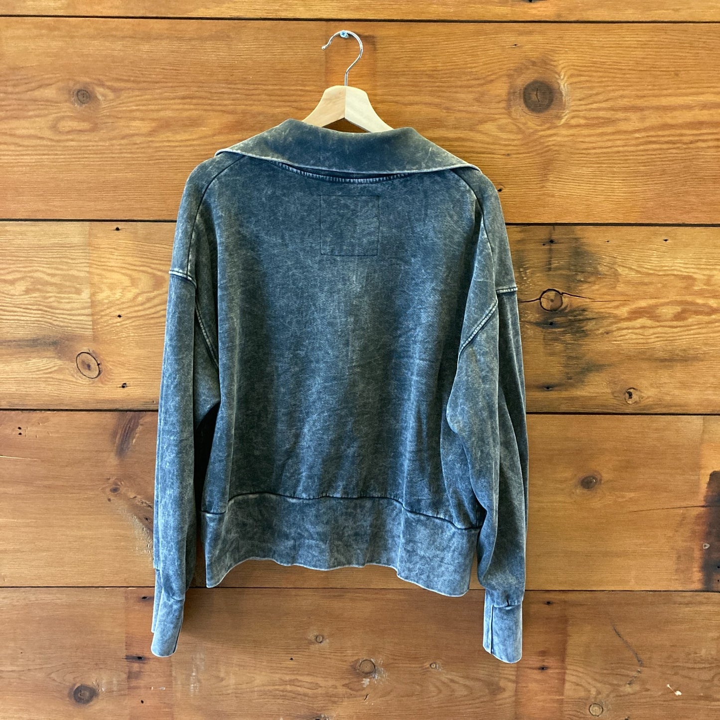 Rachel Comey Distressed Black Zip Front Slide Sweatshirt - Size M - 0204MP