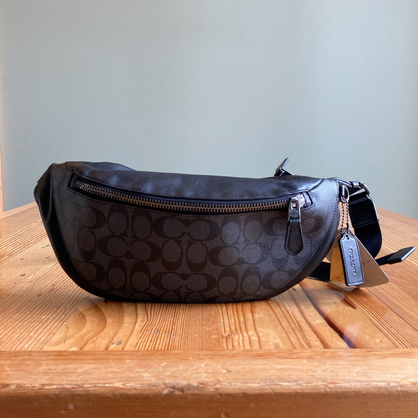 Coach Black Signature CC Logo Canvas Warren Hip Belt Bag - 1013FB