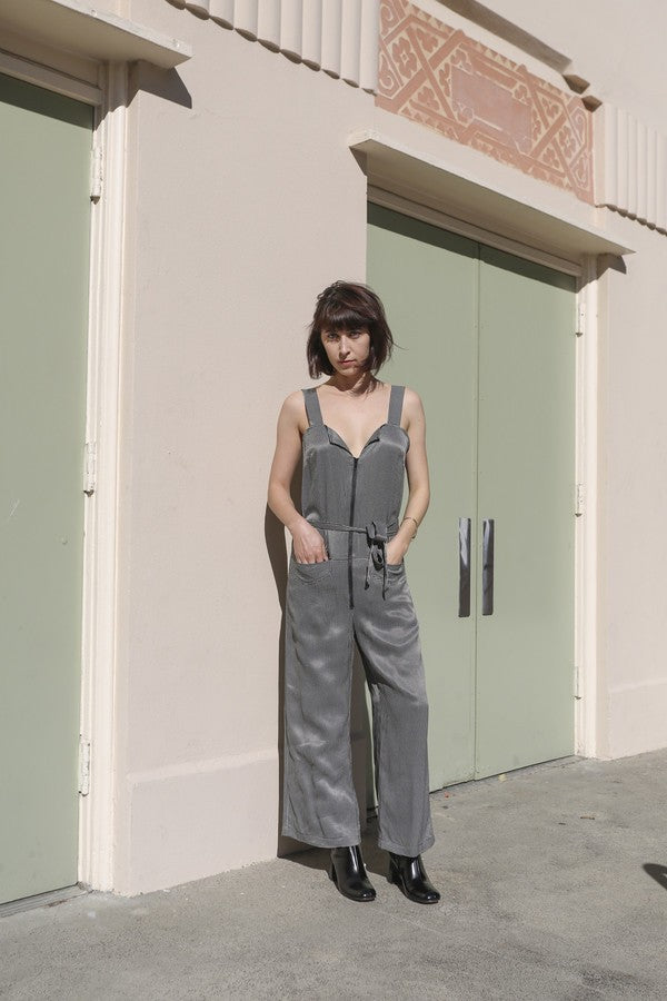 Rachel Comey Black White Front Zip Bend Jumpsuit - Sz 6 - missing belt - 0504AK