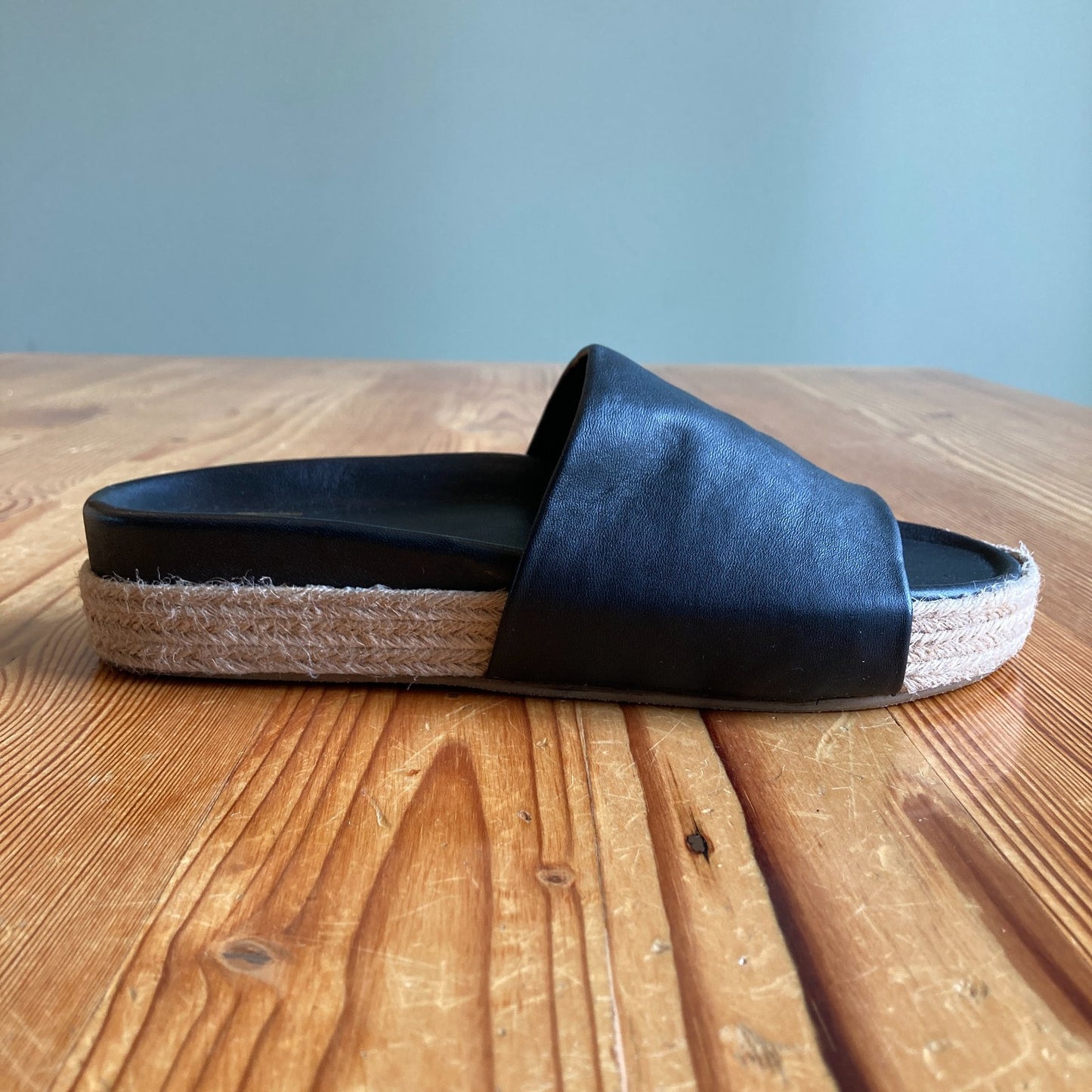 Beek Black Pelican Jute Espadrille Slides Shoes - Size 8 - NEW w/ Box - 4427SC
