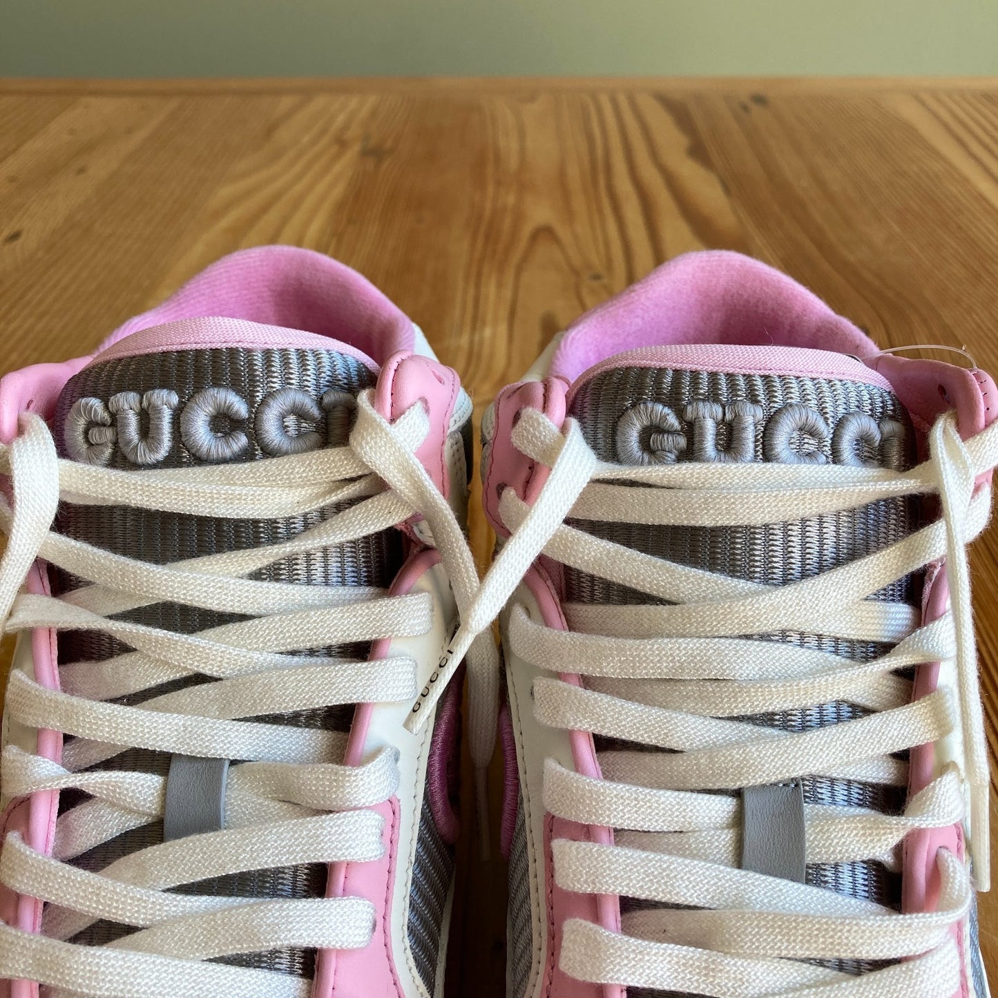 Gucci White / Pink High Top Mac80 Sneakers Shoes - Sz 34.5 / 4.5 US NIB - 0415AB