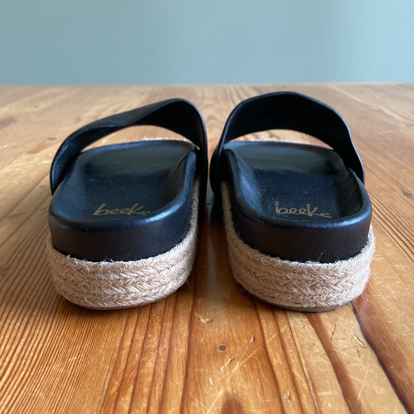 Beek Black Pelican Jute Espadrille Slides Shoes - Size 8 - NEW w/ Box - 4427SC