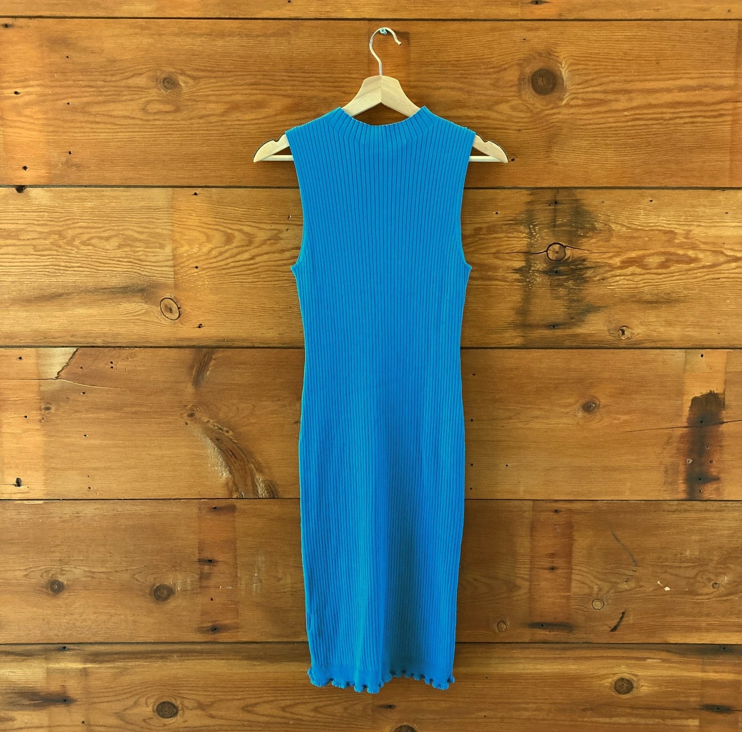 Sies Marjan Blue Ribbed Sleeveless Stretch Knit Bodycon Dress - Size M - 0106KA