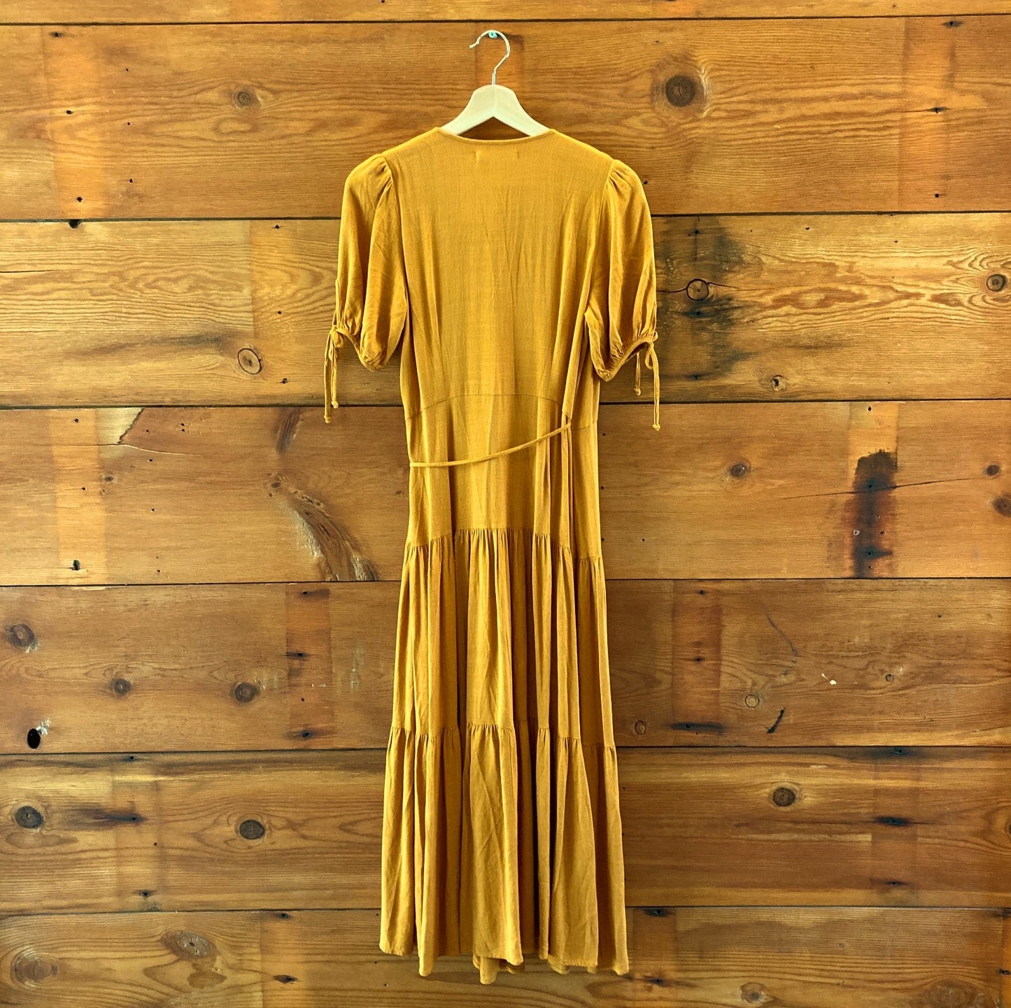 Christy Dawn Mustard Tiered Wrap Short Sleeve Augusta Dress - Size XS - 3333MC