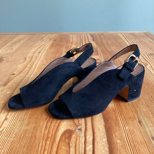 Nomasei $460 Baghera Camoscio Suede Heels Shoes - Sz 39 / 8.5 NEW w/ Box -4427SC