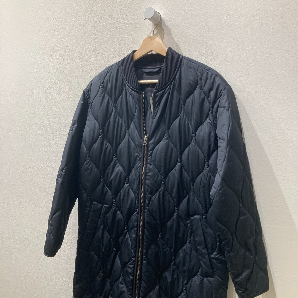 Everlane Black Quilted Zip Up Long Liner Renew Coat Jacket - Size S - 0124KG