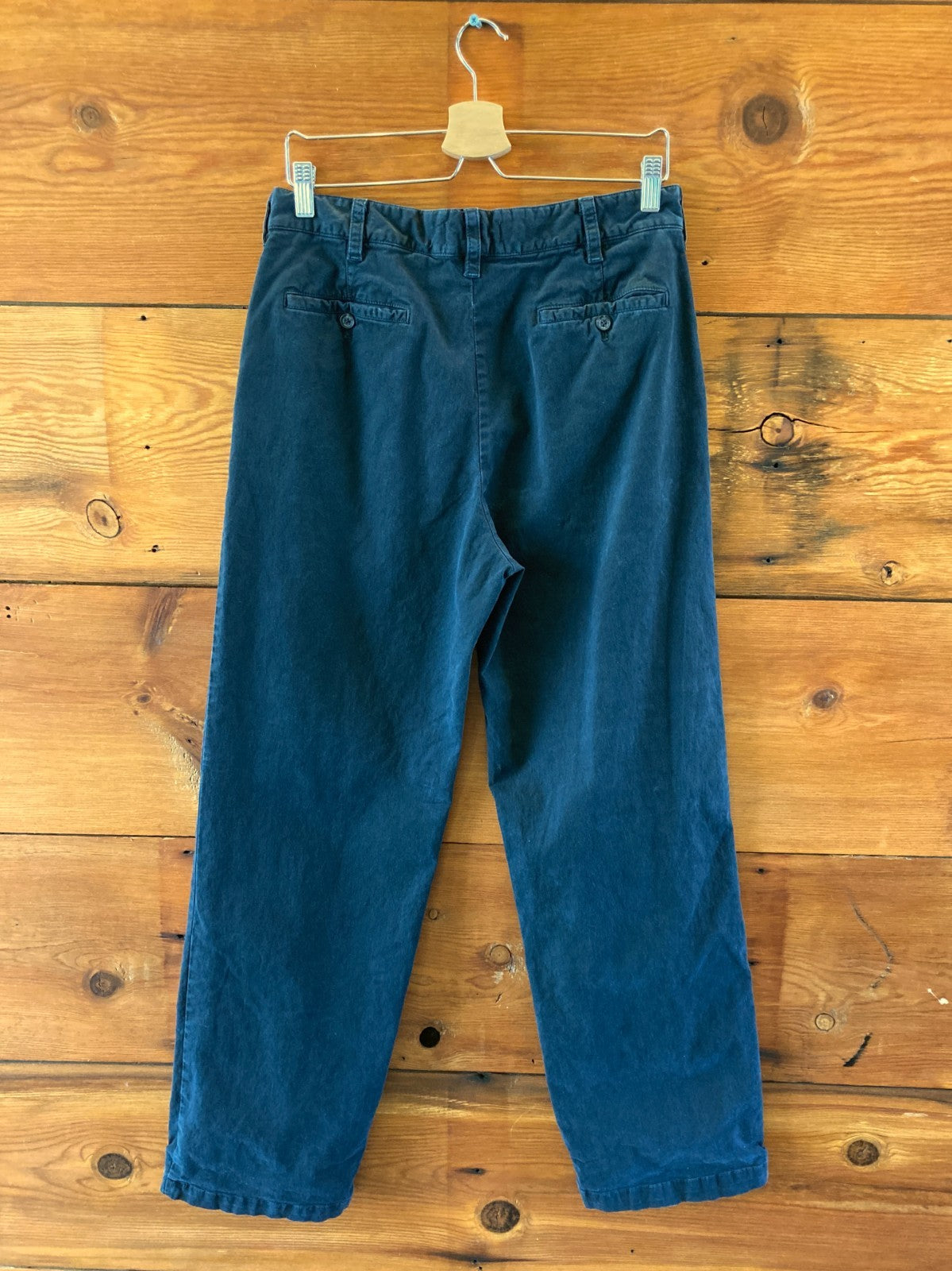 Nili Lotan Navy Blue Cotton Button Fly Chinos Tomboy Pants - Size 6 - 4427SC