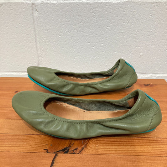 Tieks by Gavrieli Olive Leather Ballet Flats Foldable Shoes - Size 9 - 0327BH