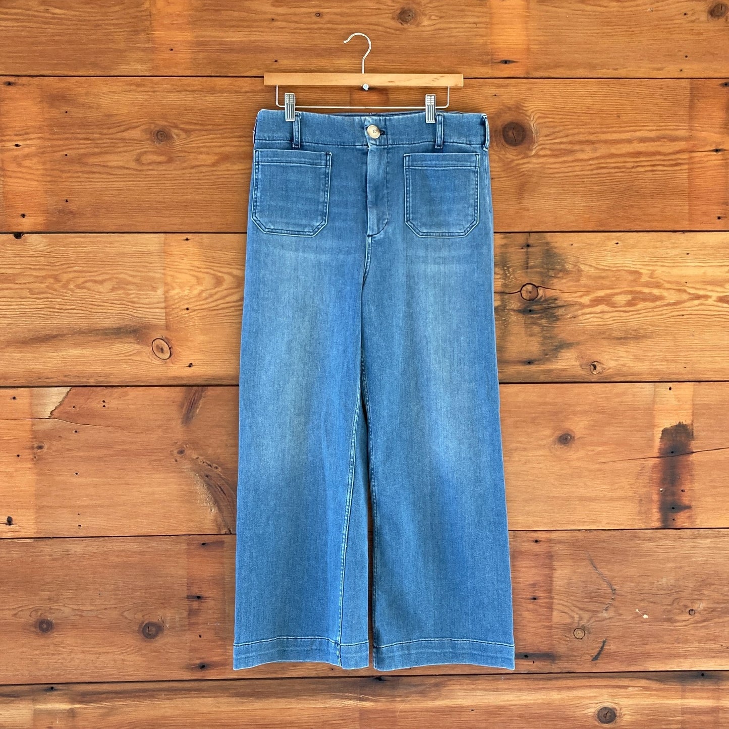 31T / 31 Tall - Maeve Anthropologie The Colette Cropped Wide Leg Jeans 1029ML
