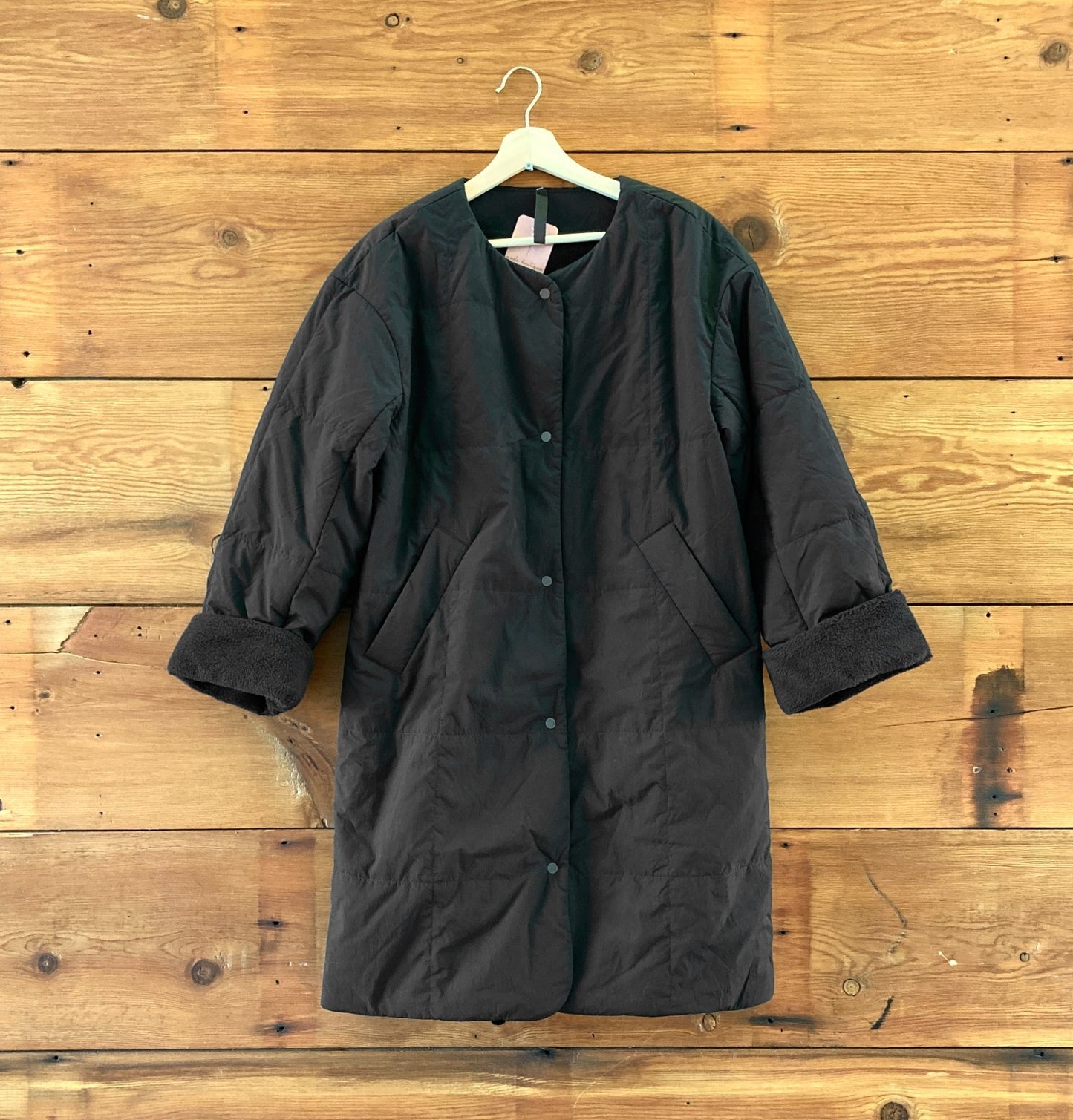 XS - Lululemon $298 Black Fleece Lined Insulated Long Jacket Coat 0927EK