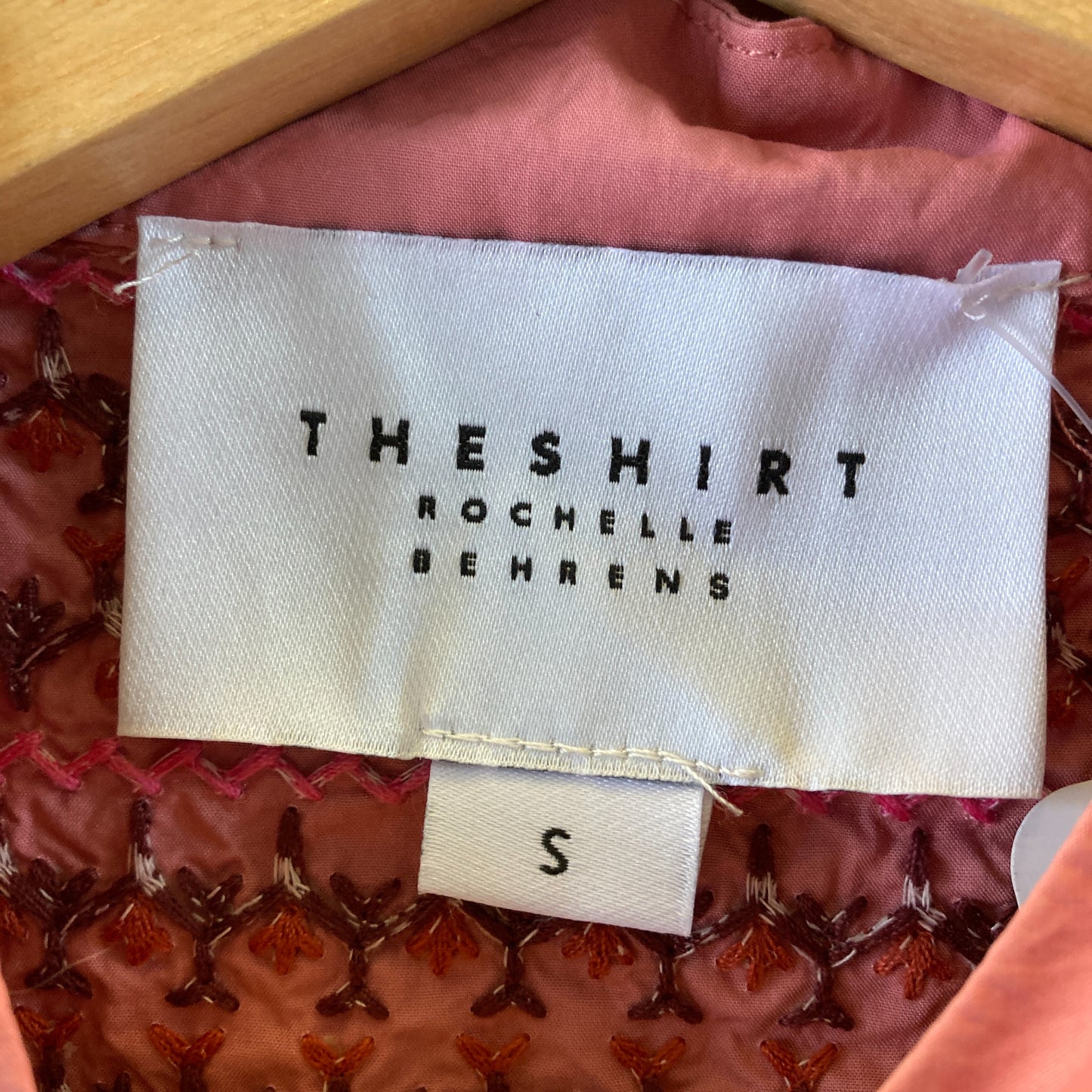 The Shirt by Rochelle Behrens Pink Embroidered Top - Size S - 1103ES
