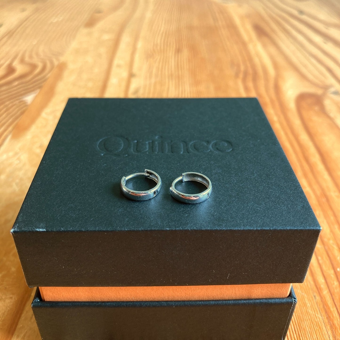 Quince White Gold $116 Mini Huggie Hoops w/ Box - 1125KG