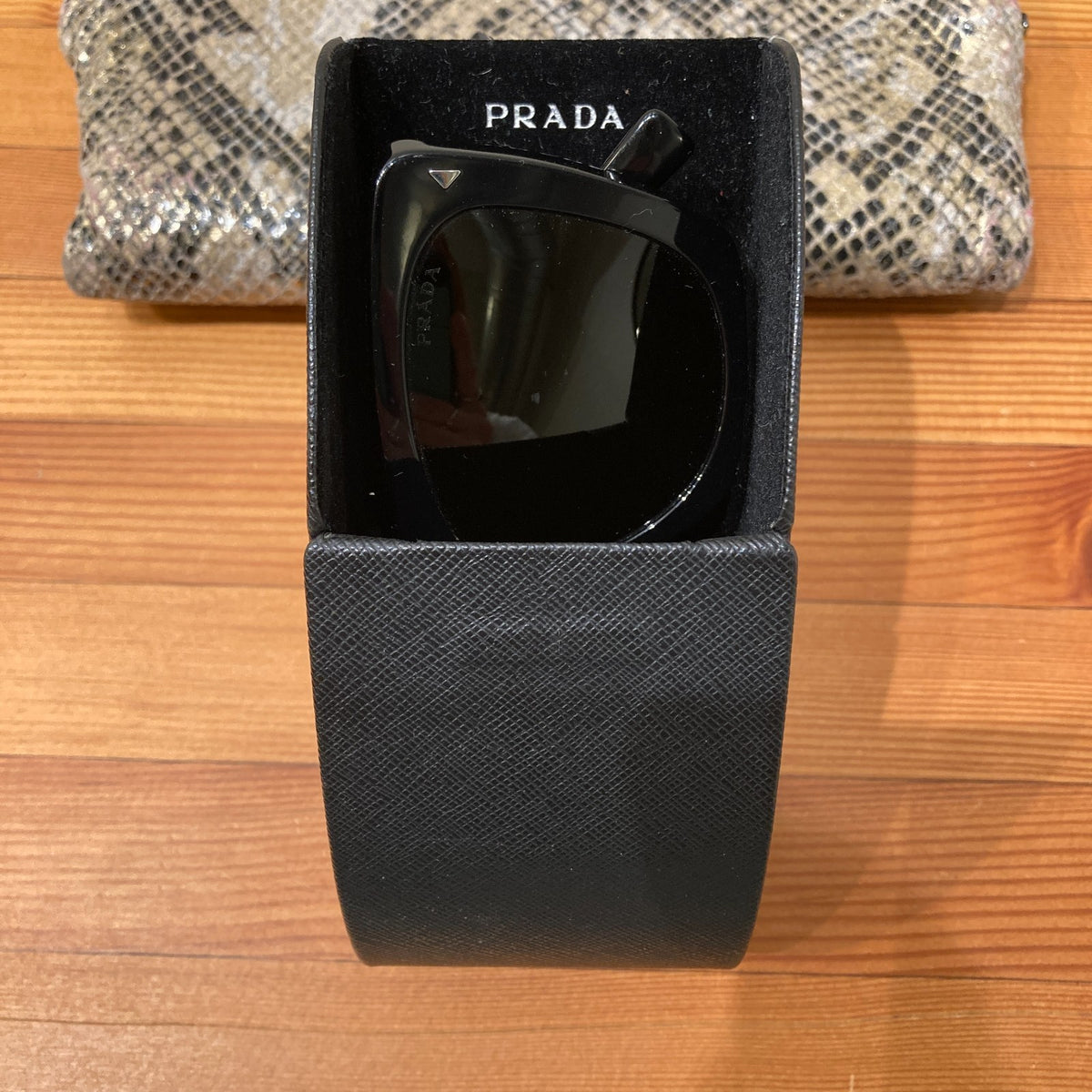 Prada Black Square Acetate Loden SPR 23Z Sunglasses w/ Case - 0903BN