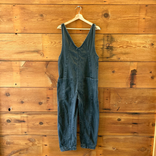 We The Free by Free People Black Denim High Roller Jumpsuit - Size XS - 0919KF