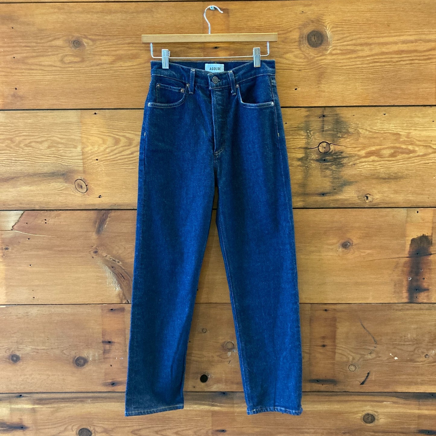 AGoldE Dark Wash 90s Crop Button Fly Womens Jeans - Size 24 - 0312IG