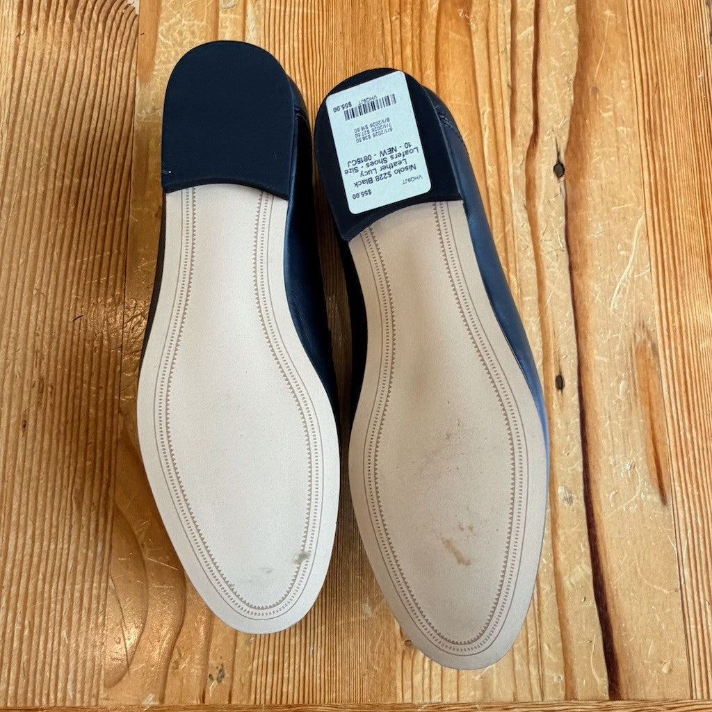 Nisolo $228 Black Leather Lucy Loafers Shoes - Size 10 - NEW - 0815CJ